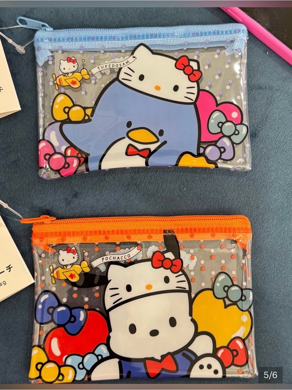 DAISO Sanrio ❗️SET of 2 ❗️Hello Kitty 50th Anniversary Zipper Coin Pouch